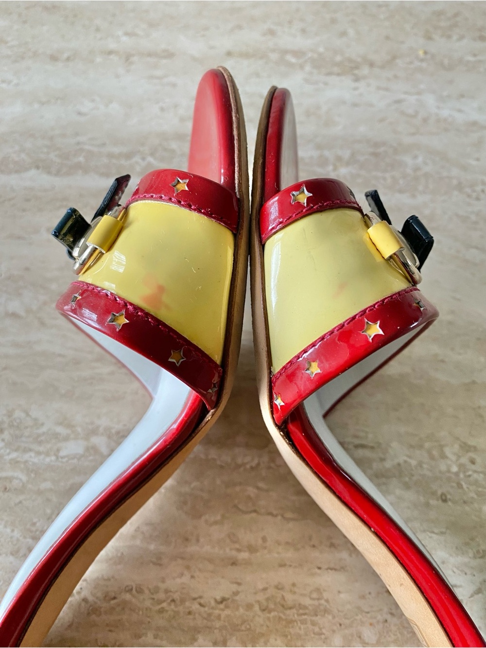 Vintage Gucci Star Bow Horsebit Mule Sandal Heels - Picture 7 of 12